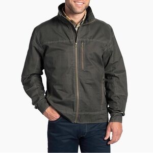 Kuhl Dark Gray Jacket with Tan Accents